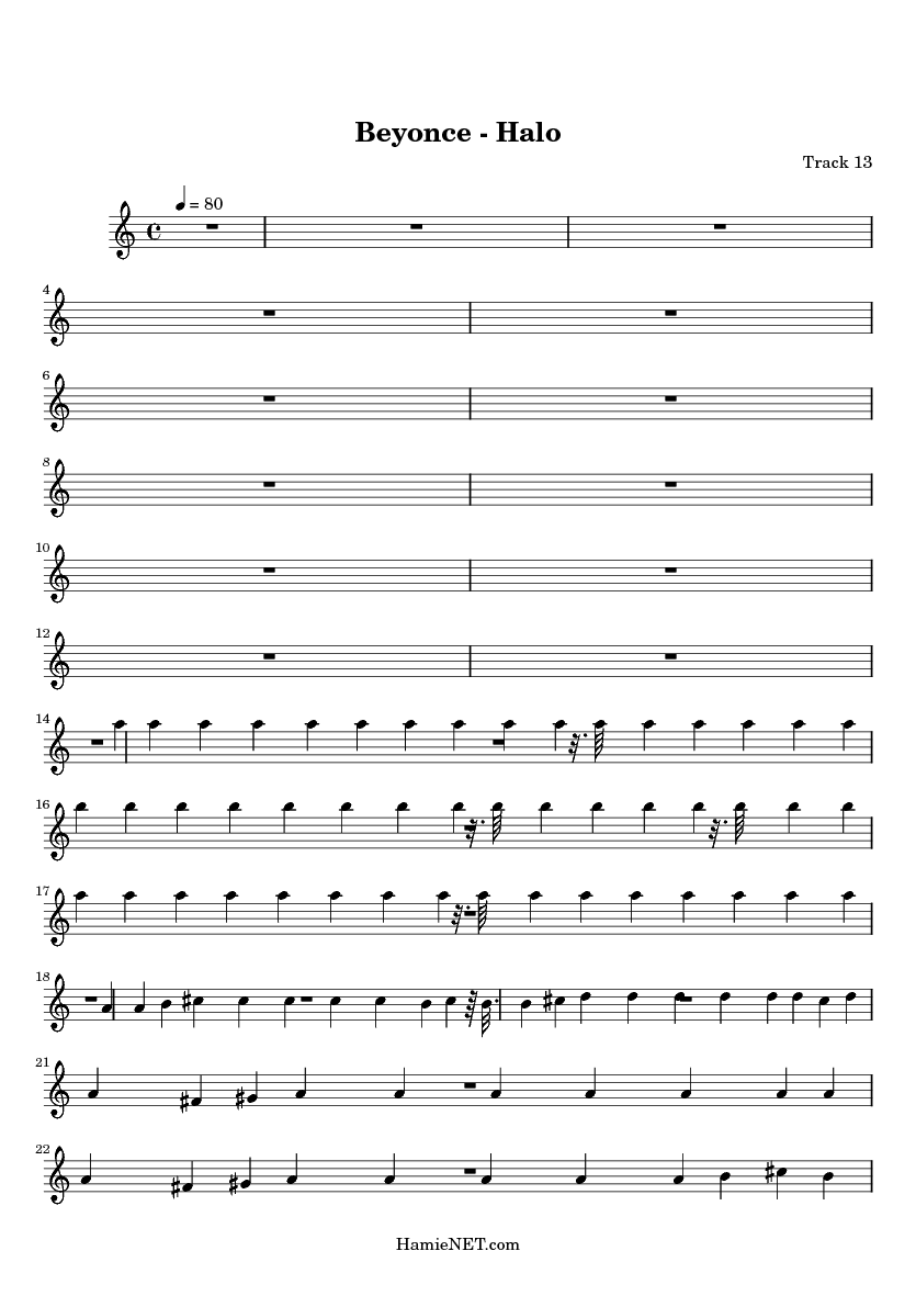 free sheet music halo beyonce