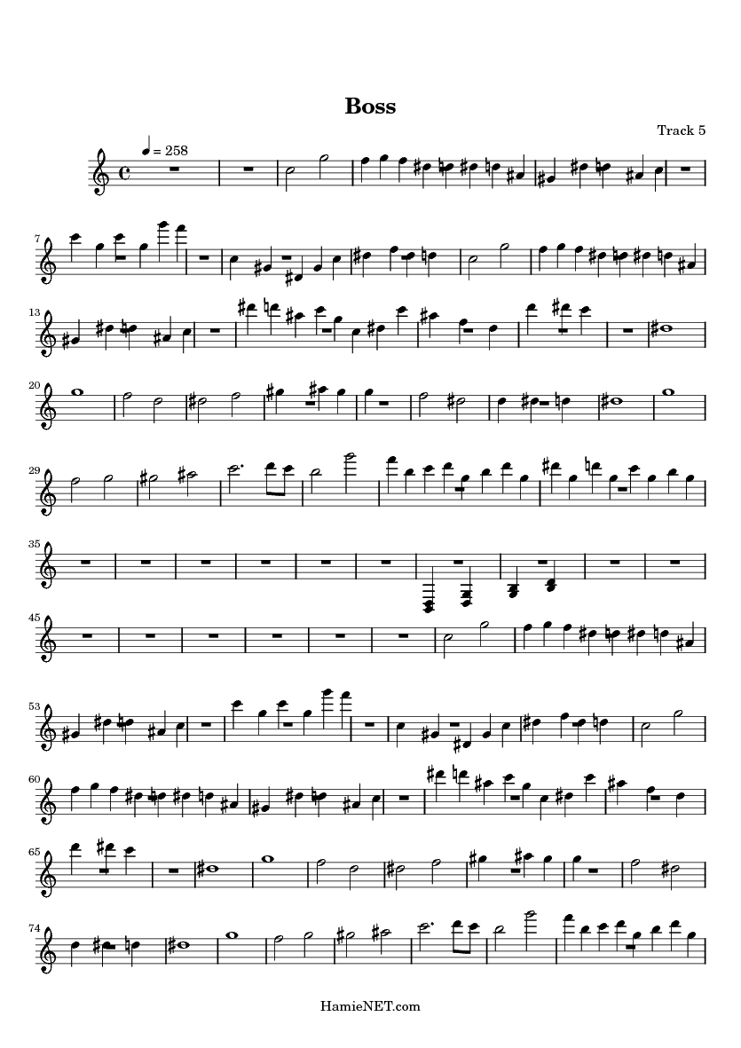 Boss Sheet Music - Boss Score • HamieNET.com