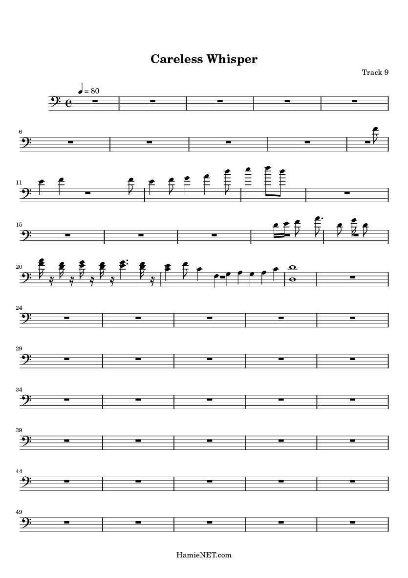 Download and print in pdf or midi free sheet music for careless whisper by ...