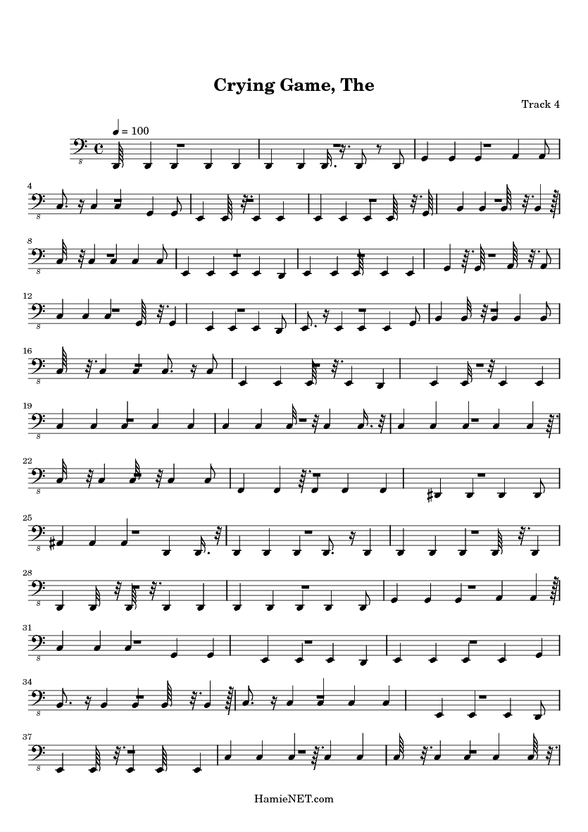 The Crying Game Sheet Music - The Crying Game Score • HamieNET.com