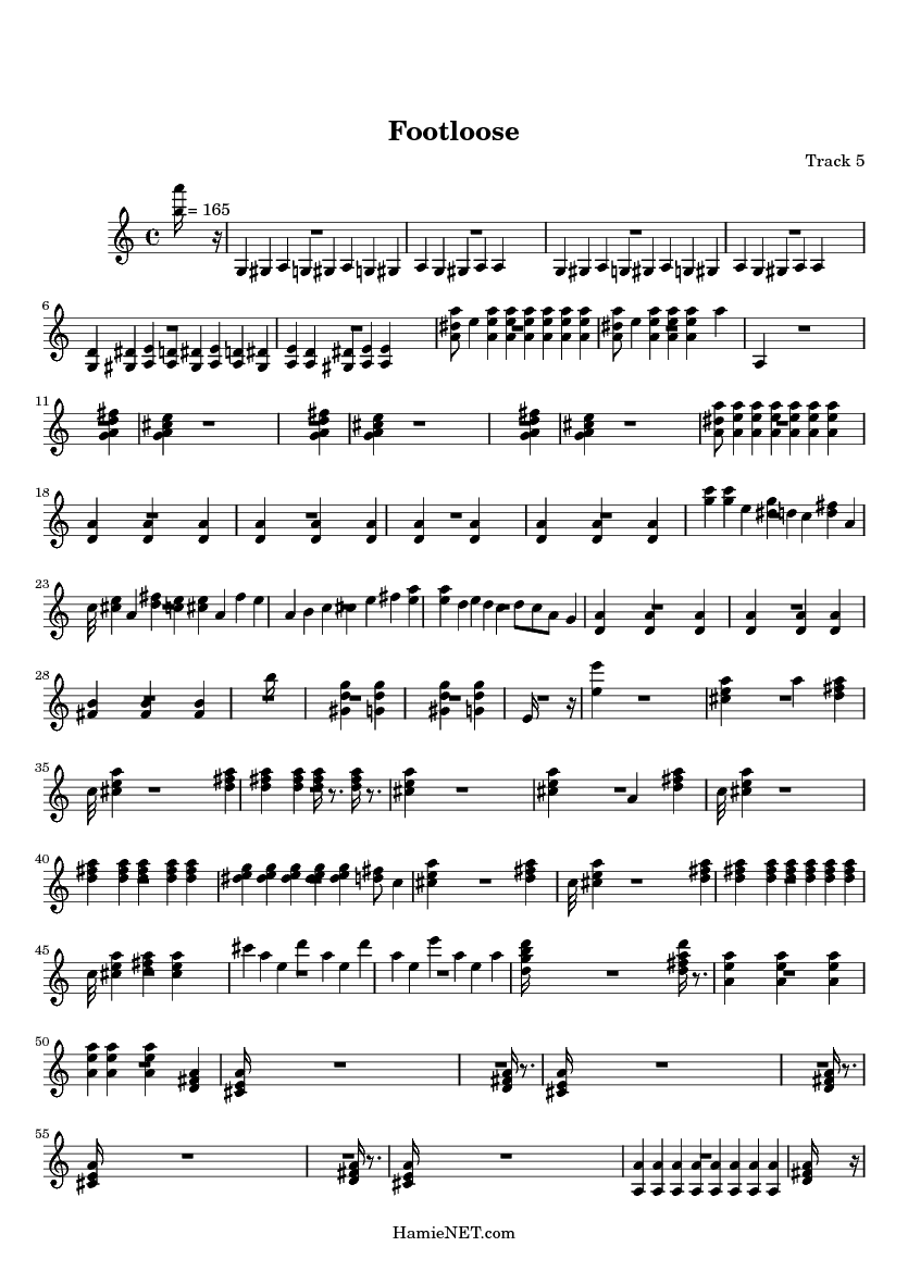 Footloose Sheet Music - Footloose Score • HamieNET.com