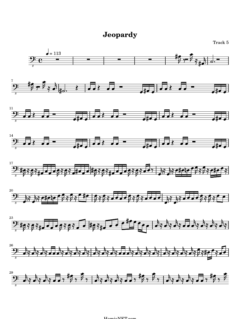 Jeopardy Sheet Music - Jeopardy Score • HamieNET.com