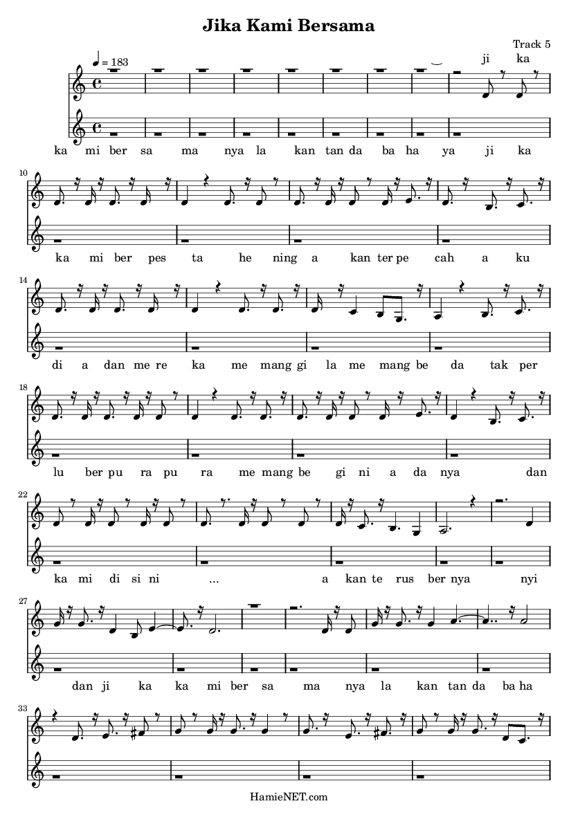 Jika Kami Bersama Sheet Music - Jika Kami Bersama Score • HamieNET.com