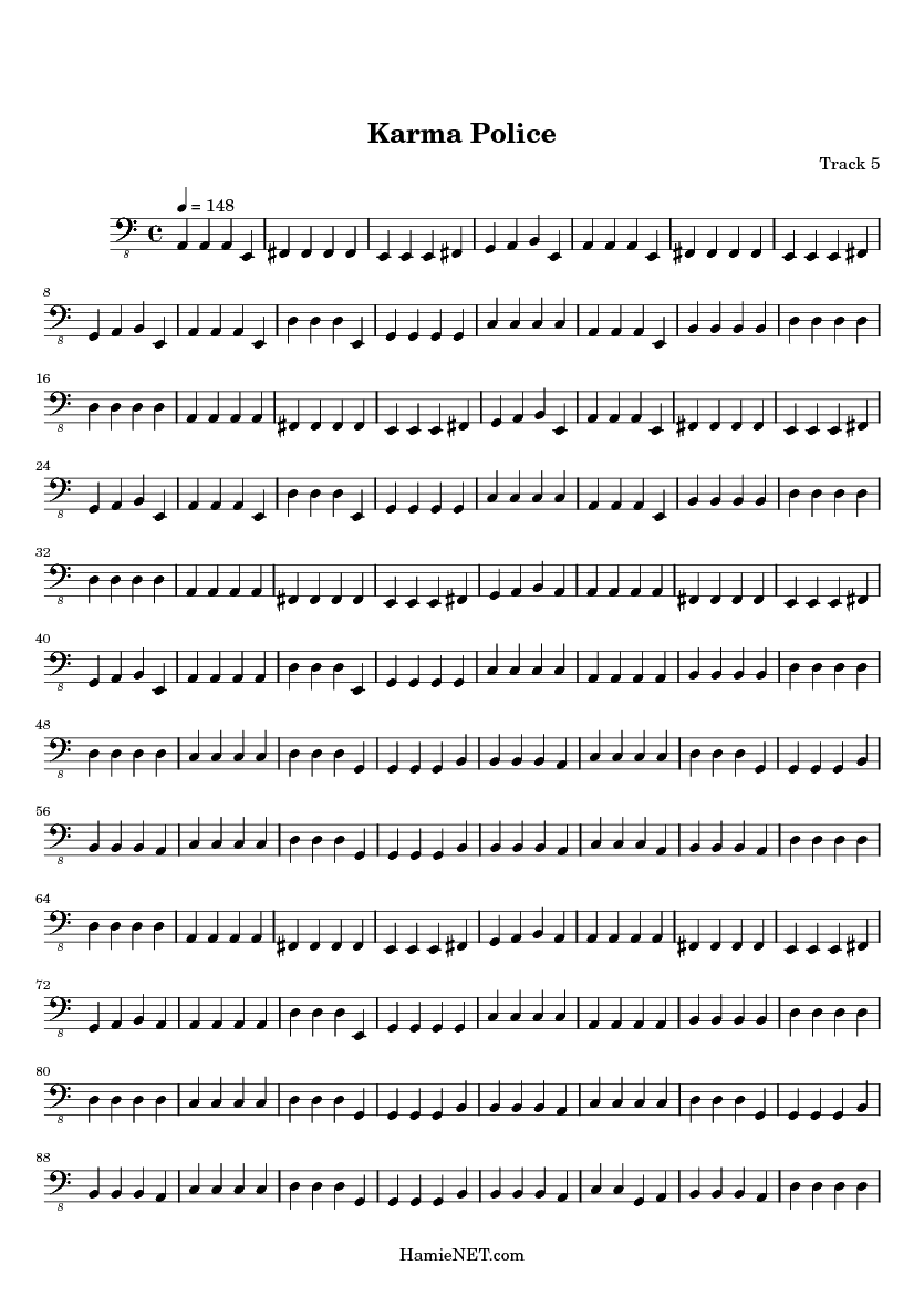 Karma Police Sheet Music Karma Police Score •