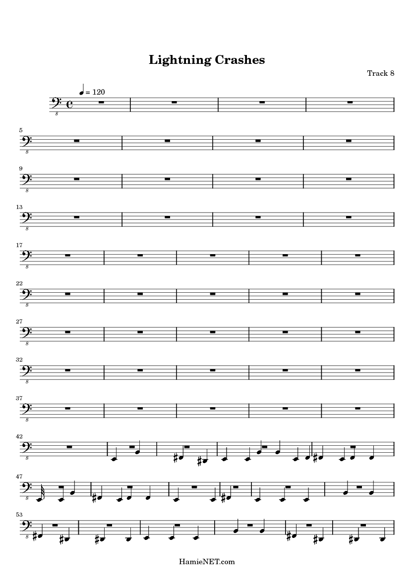 Lightning Crashes Sheet Music Lightning Crashes Score •