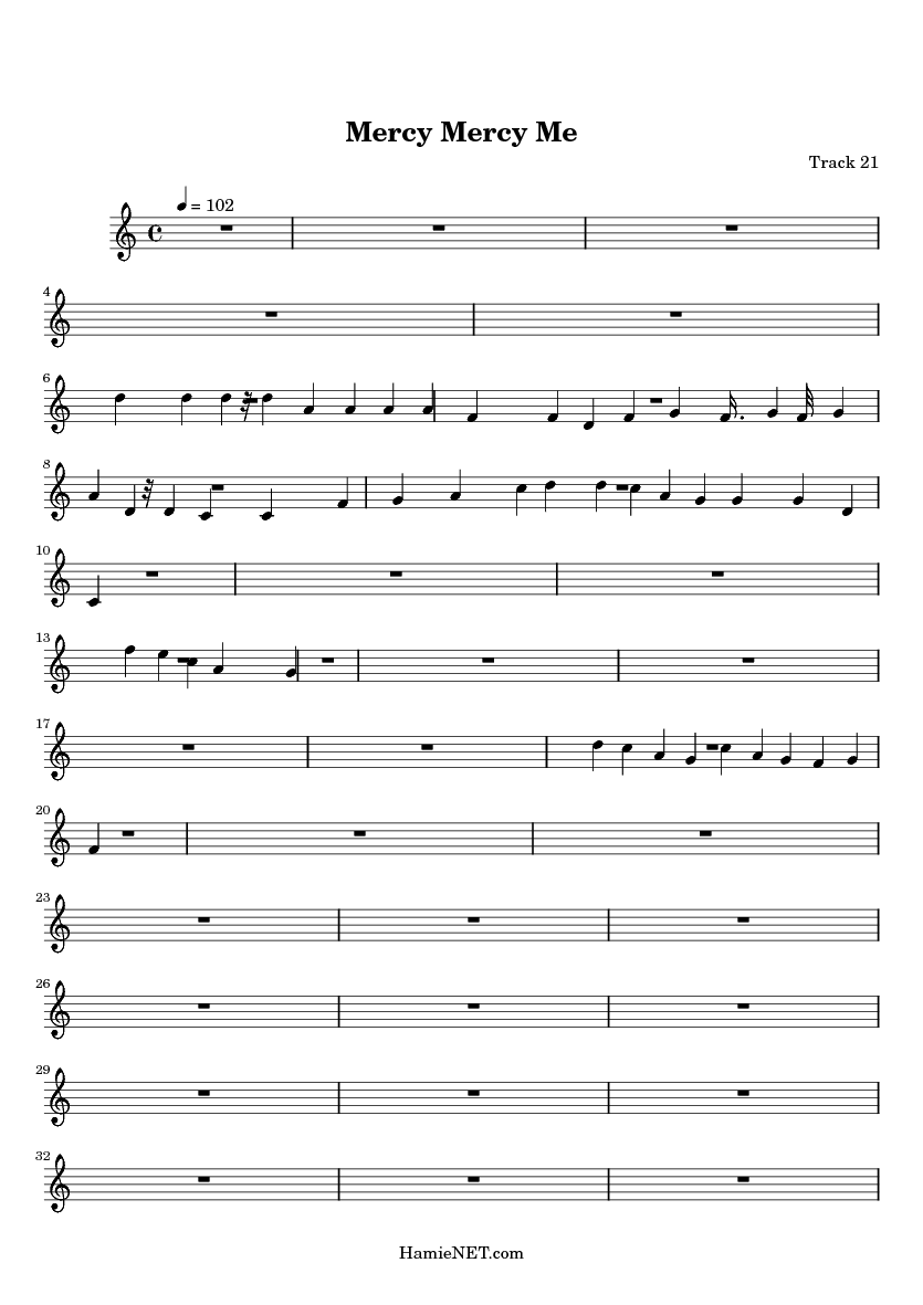 Mercy Mercy Me Sheet Music - Mercy Mercy Me Score • HamieNET.com