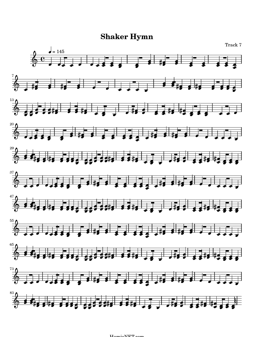 Shaker Hymn Sheet Music Shaker Hymn Score •