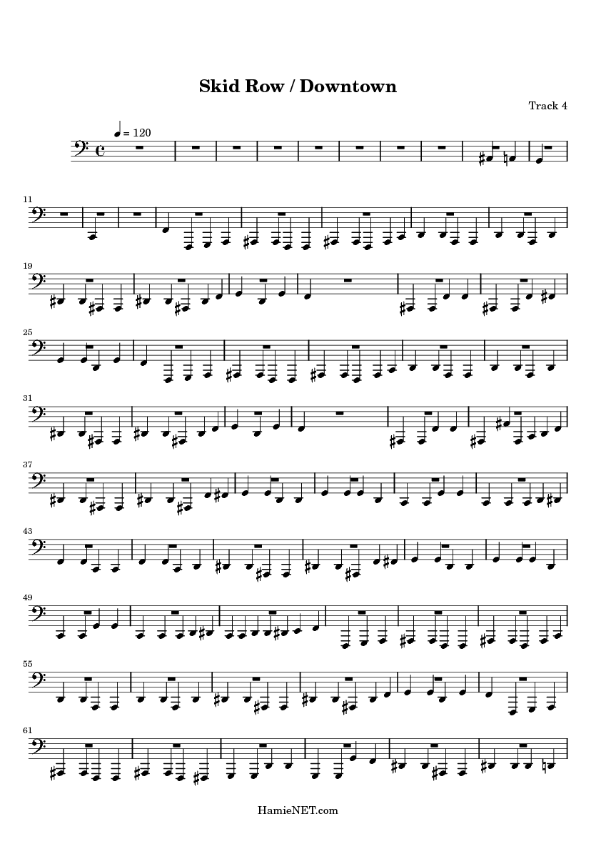 Skid Row / Downtown Sheet Music - Skid Row / Downtown Score • HamieNET.com