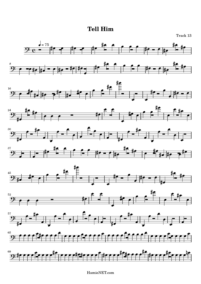 Tell Him Sheet Music - Tell Him Score • HamieNET.com