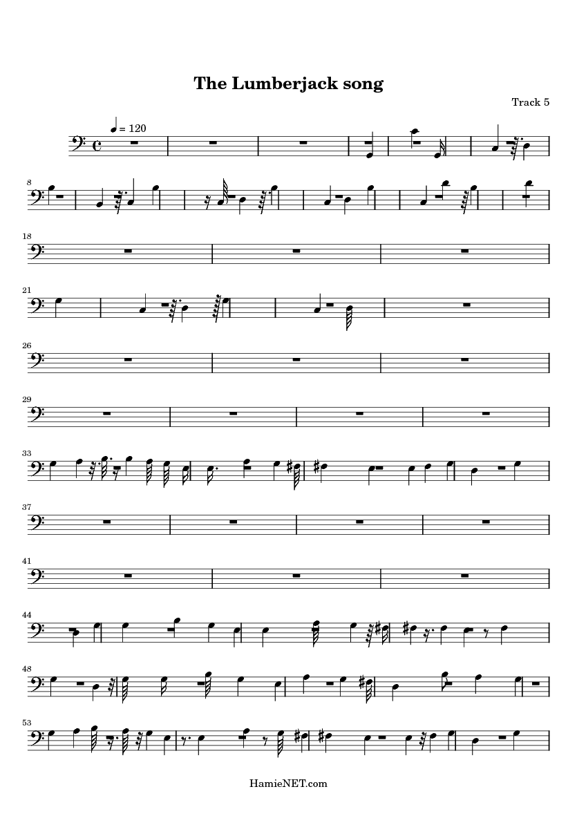 The Lumberjack song Sheet